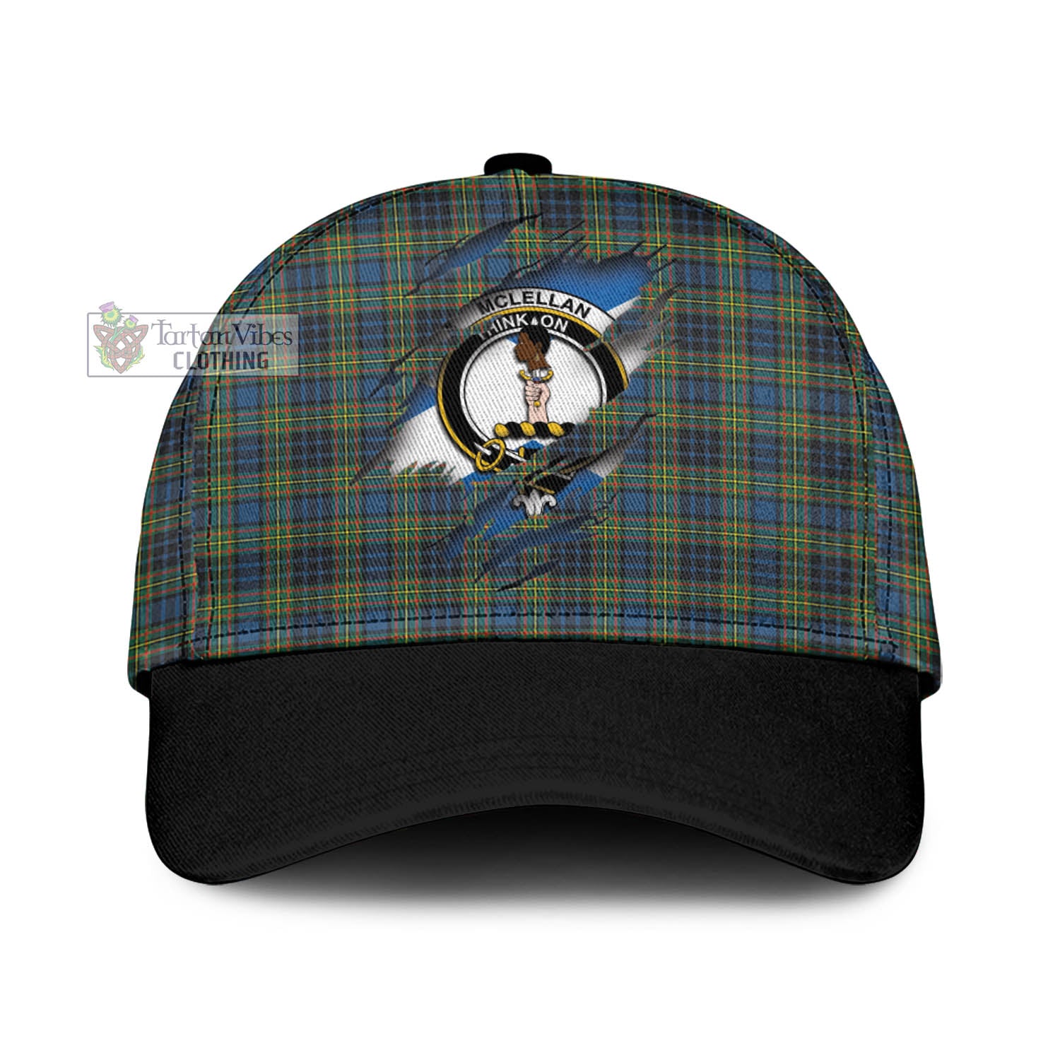Tartan Vibes Clothing McLellan Ancient Tartan Classic Cap with Family Crest In Me Style