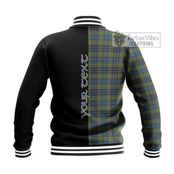 McLellan Ancient Tartan Baseball Jacket with Family Crest and Half Of Me Style - Tartanvibesclothing Shop