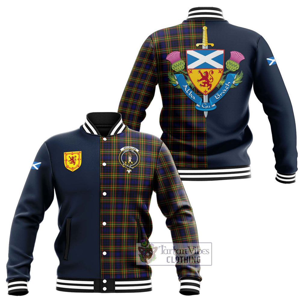 Tartan Vibes Clothing McLellan Modern Tartan Baseball Jacket with Scottish Lion Royal Arm Half Style