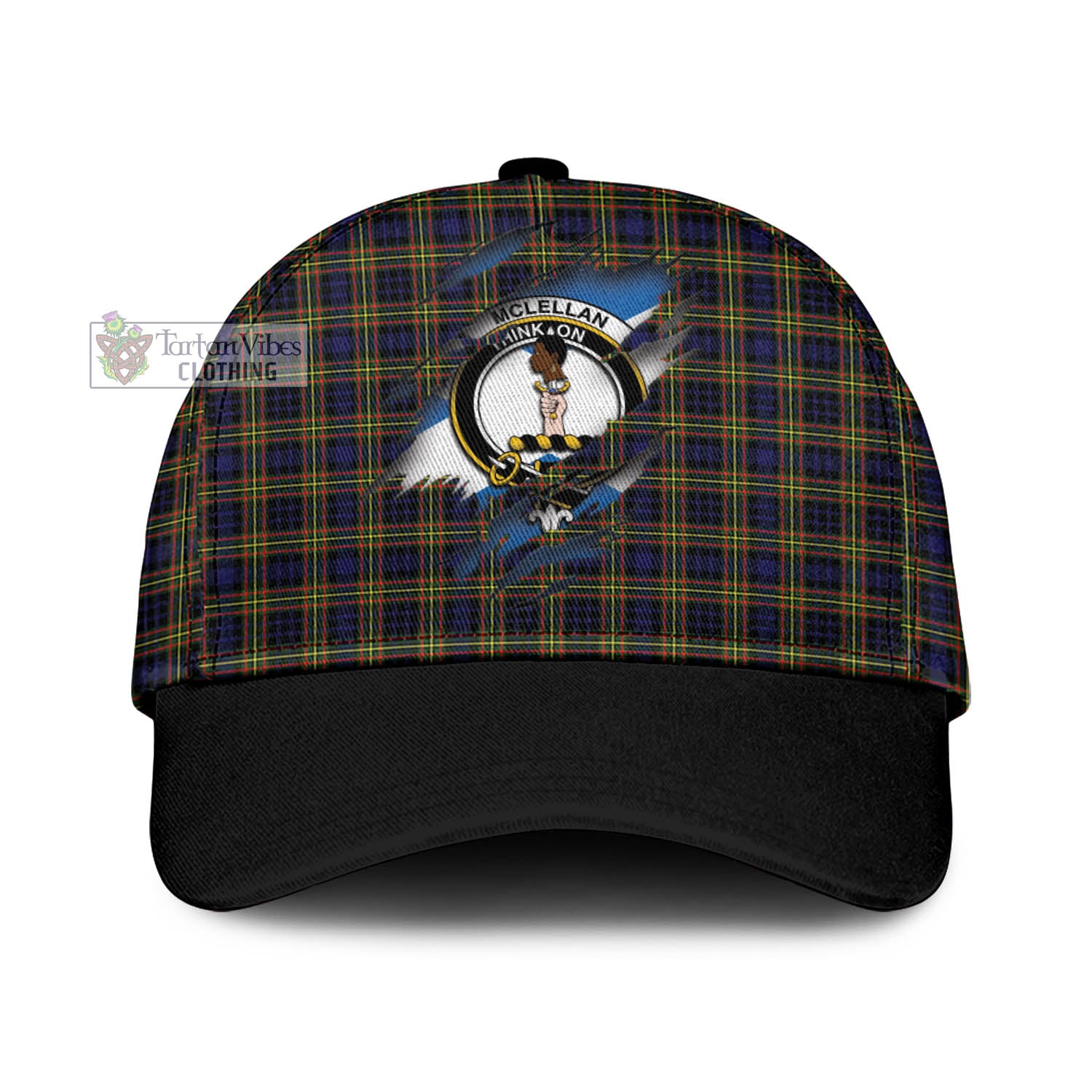 Tartan Vibes Clothing McLellan Modern Tartan Classic Cap with Family Crest In Me Style