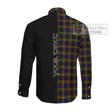 McLellan Modern Tartan Long Sleeve Button Shirt with Family Crest and Half Of Me Style Men's Shirt - Tartanvibesclothing Shop