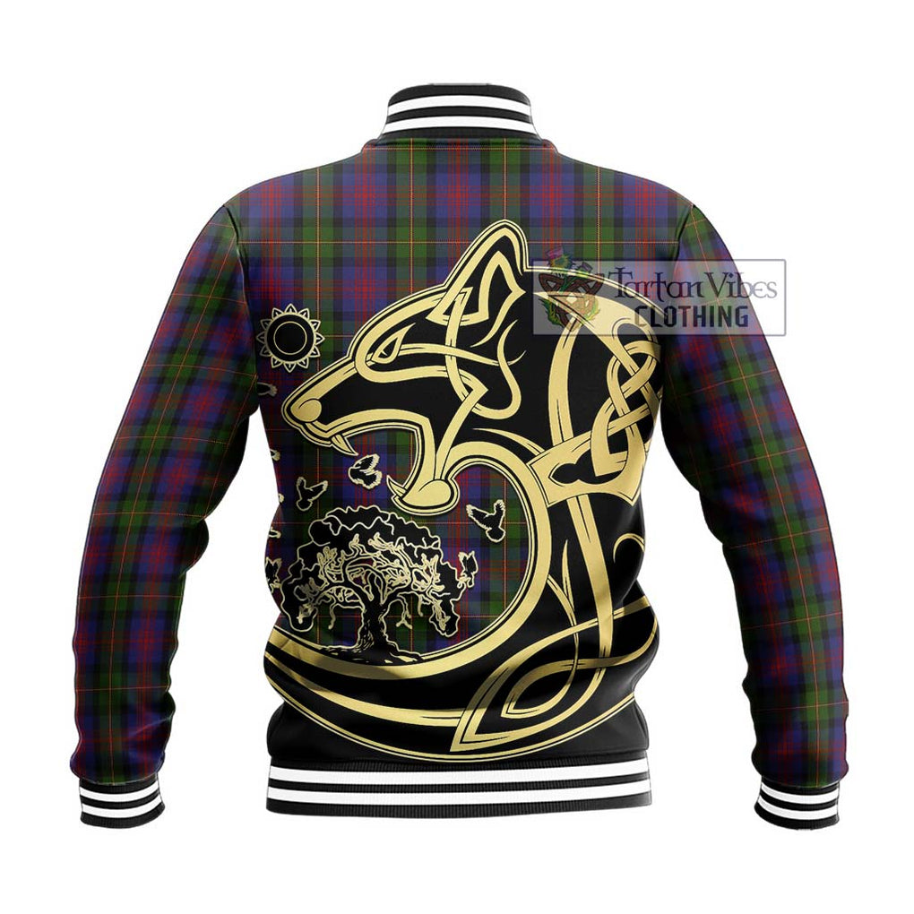 McLennan Tartan Baseball Jacket with Family Crest Celtic Wolf Style - Tartan Vibes Clothing