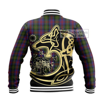 McLennan Tartan Baseball Jacket with Family Crest Celtic Wolf Style - Tartan Vibes Clothing