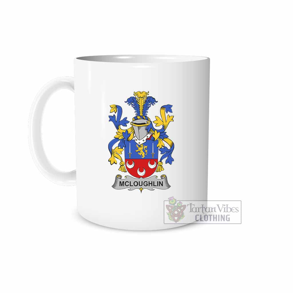 McLoughlin Irish Clan Coat of Arms Ceramic Mug White - 2D-tartanvibesclothing