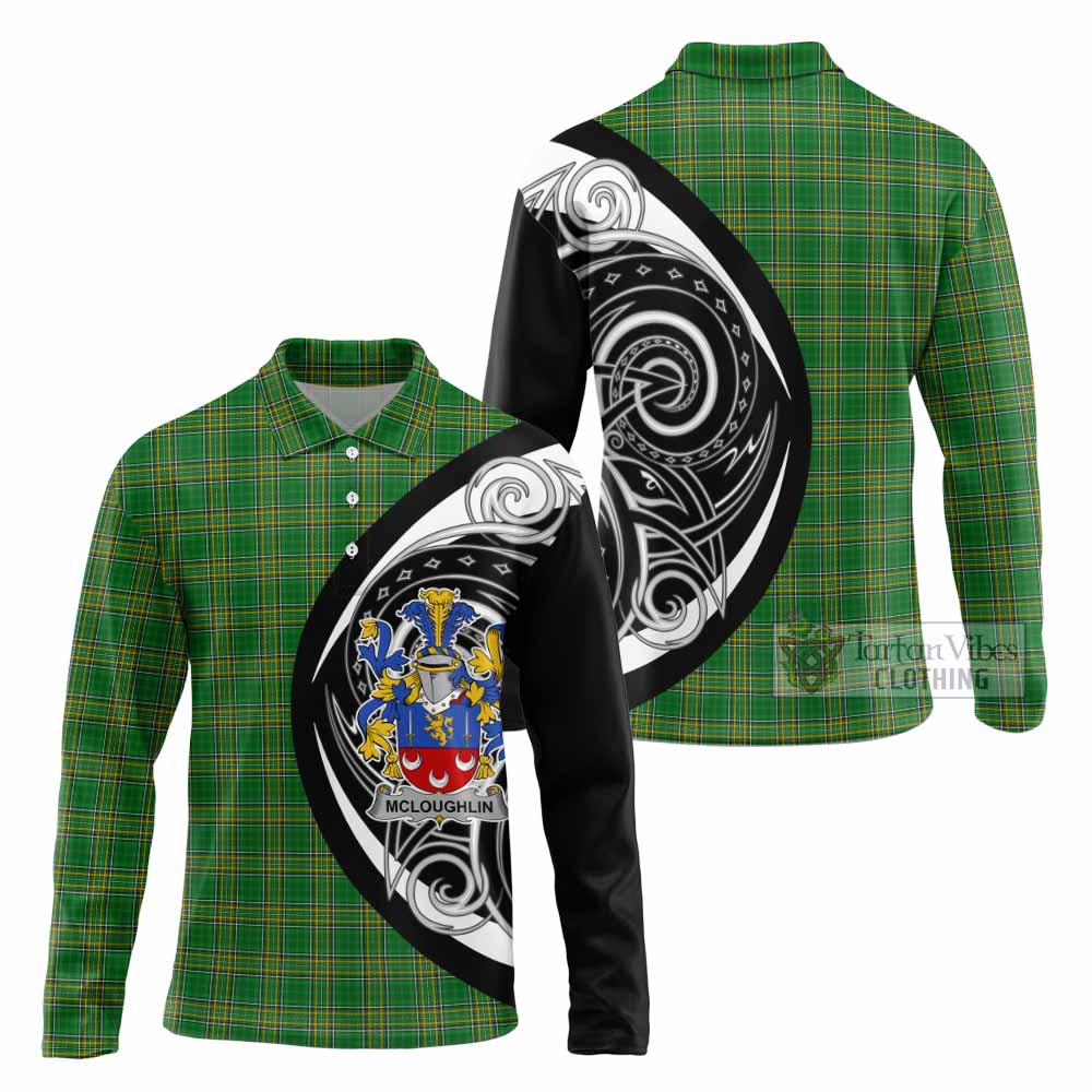 McLoughlin Irish Clan Long Sleeve Polo Shirt Celtic Circle Style - Tartan Vibes Clothing