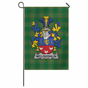 McLoughlin Irish Clan Tartan Garden Flag with Coat of Arms