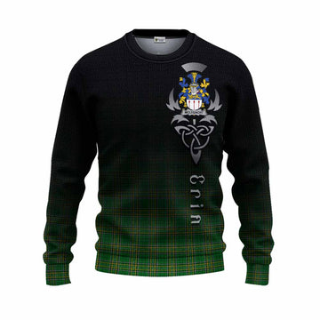 Tartan Vibes Clothing McLysacht Irish Clan Knitted Sweater with Coat of Arms Erin Go Bragh Celtic Inspired