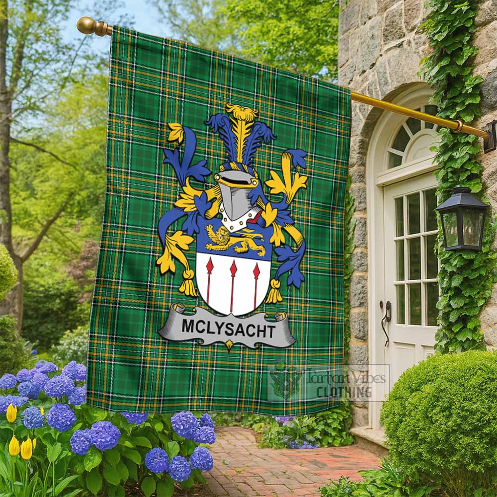 McLysacht Irish Clan Tartan Flag with Coat of Arms