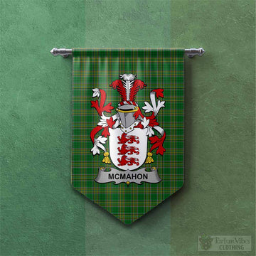 Tartan Vibes Clothing McMahon Irish Clan Tartan Gonfalon, Tartan Banner with Coat of Arms