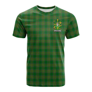 McManus Irish Clan Tartan Cotton T-shirt with Coat of Arms