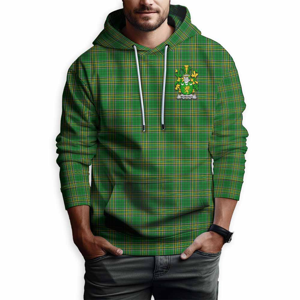 McManus Irish Clan Tartan Hoodie with Coat of Arms