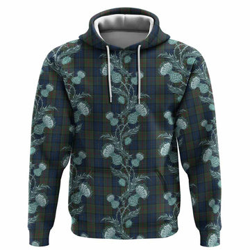 McMeeken Tartan Hoodie Seamless Scottish Thistle Flowers