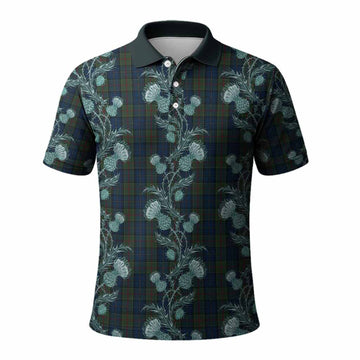 McMeeken Tartan Polo Shirt Seamless Scottish Thistle Flowers