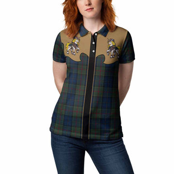McMeeken Tartan Women Polo Shirt Rodeo Unicorn Retro Style