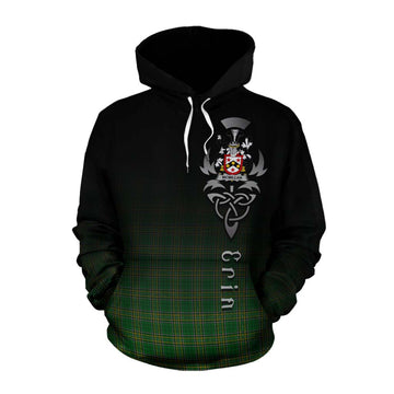 McMillan Irish Clan Cotton Hoodie with Coat of Arms Erin Go Bragh Celtic Inspired