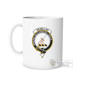 McMillan Family Crest Ceramic Mug White - 2D-tartanvibesclothing