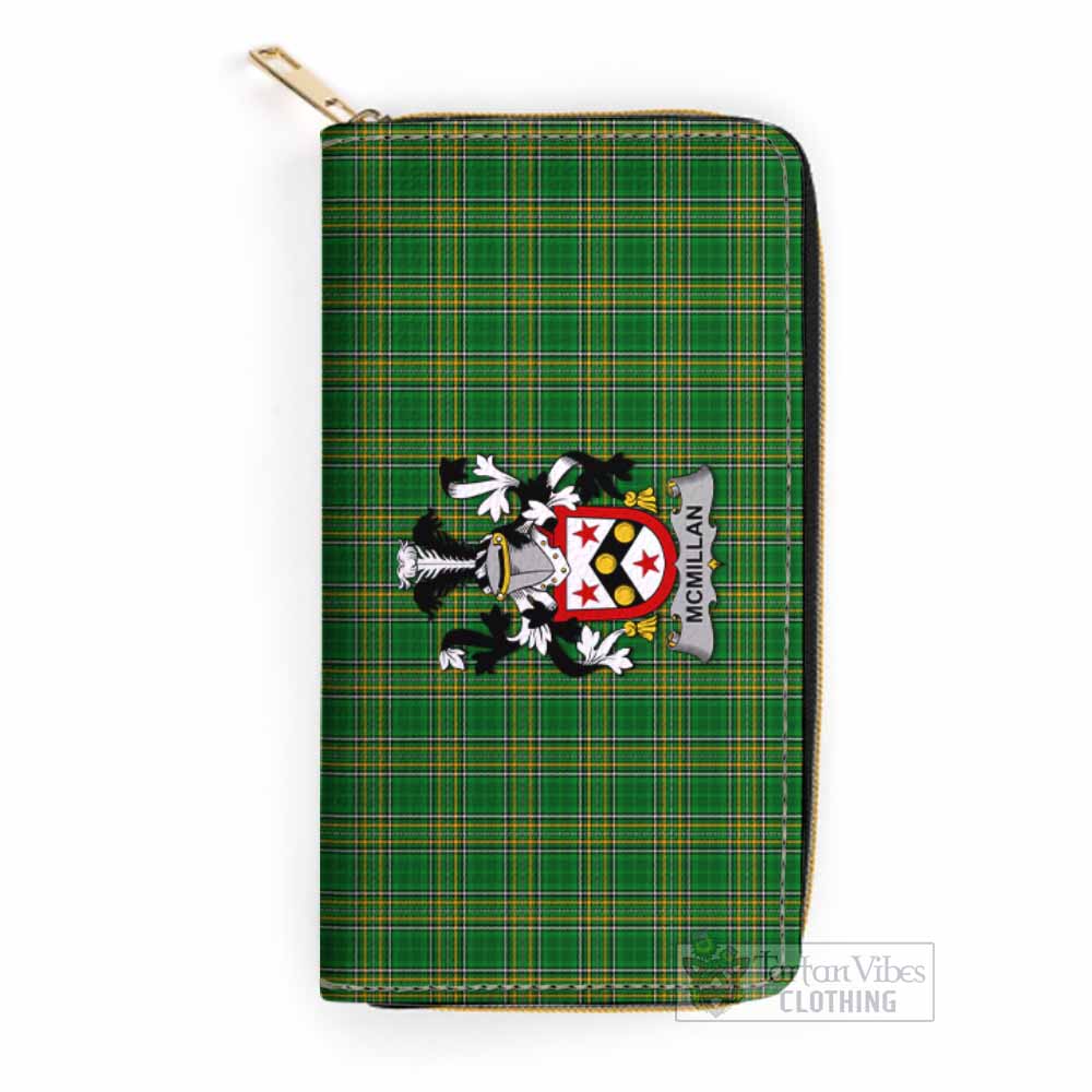 Tartan Vibes Clothing McMillan Irish Clan Tartan Women's Leather Wallet with Coat of Arms
