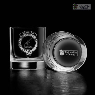 McMillan Clan Crest Engraved Whiskey Glass - 2D-tartanvibesclothing