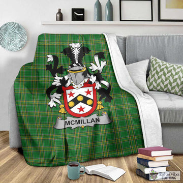 McMillan Irish Clan Tartan Blanket with Coat of Arms