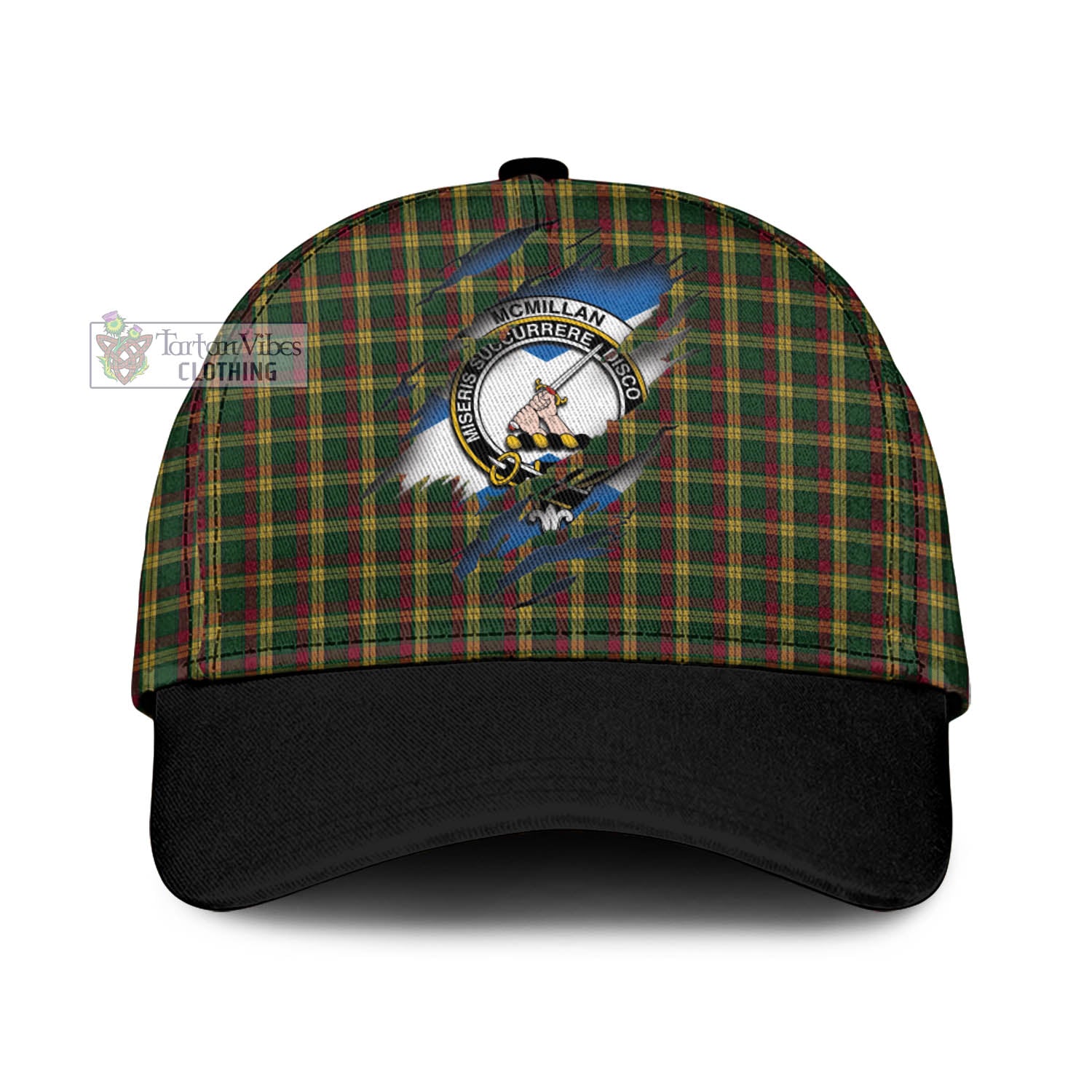 Tartan Vibes Clothing McMillan Ancient Tartan Classic Cap with Family Crest In Me Style