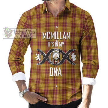 McMillan Dress Tartan Long Sleeve Button Shirt with Family Crest DNA In Me Style Men's Shirt S - Tartanvibesclothing Shop