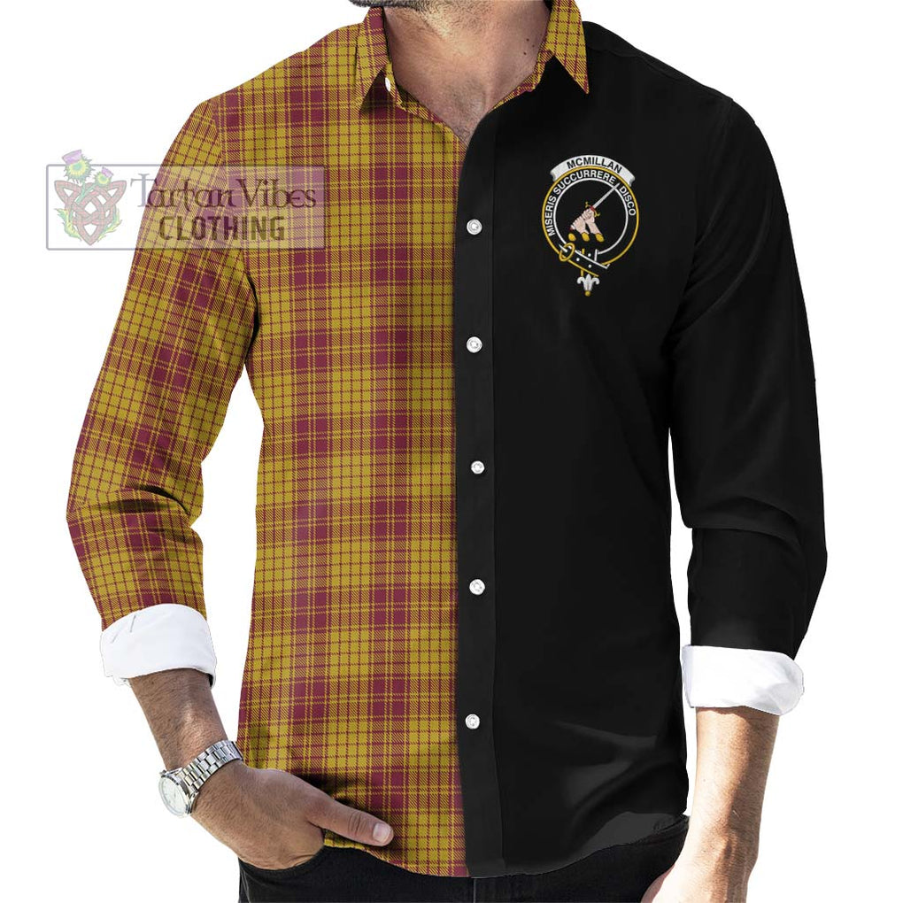McMillan Dress Tartan Long Sleeve Button Shirt with Family Crest and Half Of Me Style - Tartanvibesclothing Shop