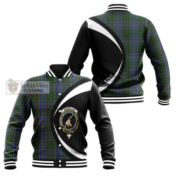 McMillan Hunting Tartan Baseball Jacket with Family Crest Circle Style Unisex - Tartan Vibes Clothing