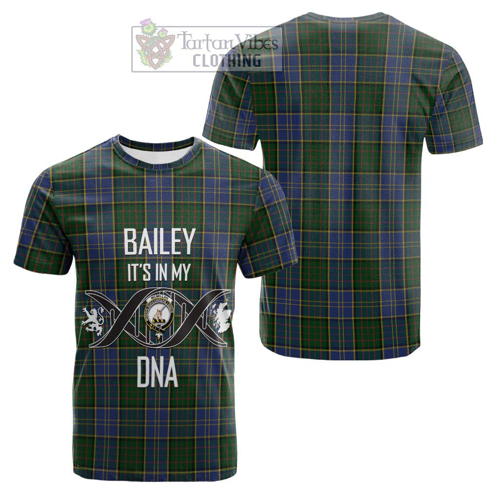 Tartan Vibes Clothing McMillan Hunting Tartan Cotton T-shirt with Family Crest DNA In Me Style