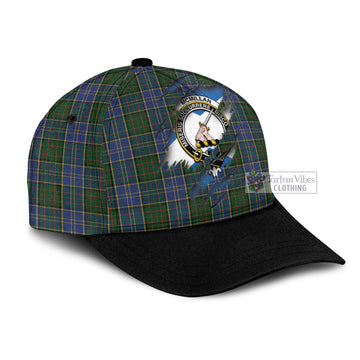 Tartan Vibes Clothing McMillan Hunting Tartan Classic Cap with Family Crest In Me Style