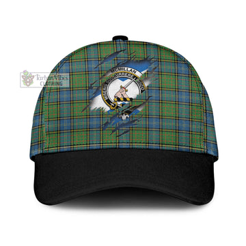 Tartan Vibes Clothing McMillan Hunting Ancient Tartan Classic Cap with Family Crest In Me Style
