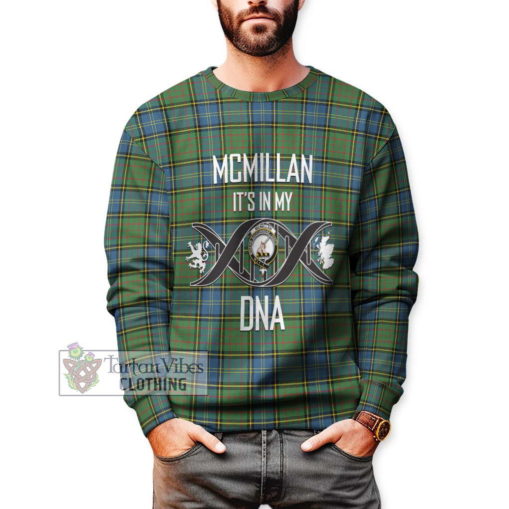McMillan Hunting Ancient Tartan Sweatshirt with Family Crest DNA In Me Style Unisex - Tartanvibesclothing Shop