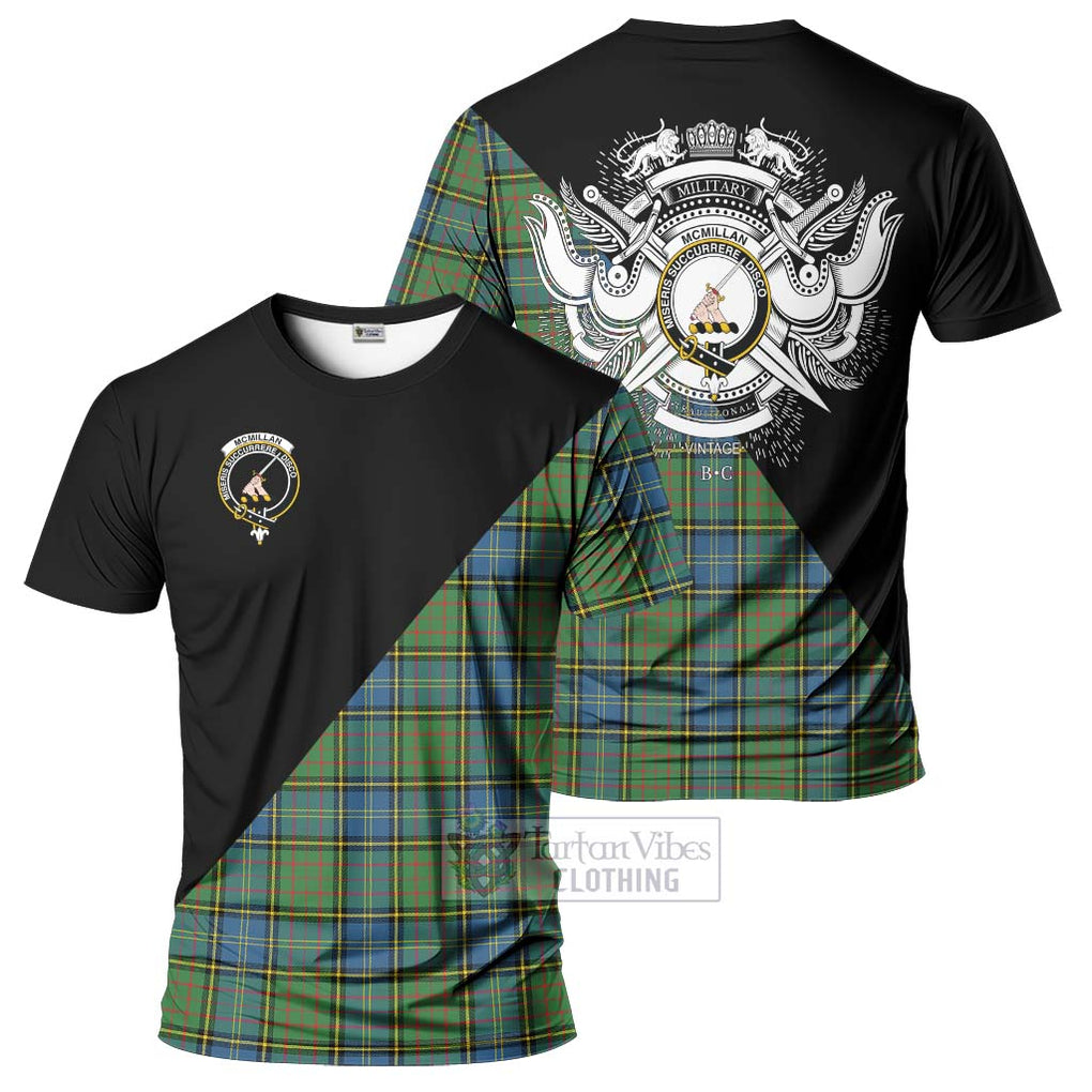 McMillan Hunting Ancient Tartan T-Shirt with Family Crest and Military Logo Style Kid's Shirt - Tartanvibesclothing Shop