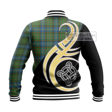 McMillan Hunting Ancient Tartan Baseball Jacket with Family Crest and Celtic Symbol Style - Tartan Vibes Clothing