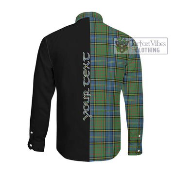 McMillan Hunting Ancient Tartan Long Sleeve Button Shirt with Family Crest and Half Of Me Style Men's Shirt - Tartanvibesclothing Shop