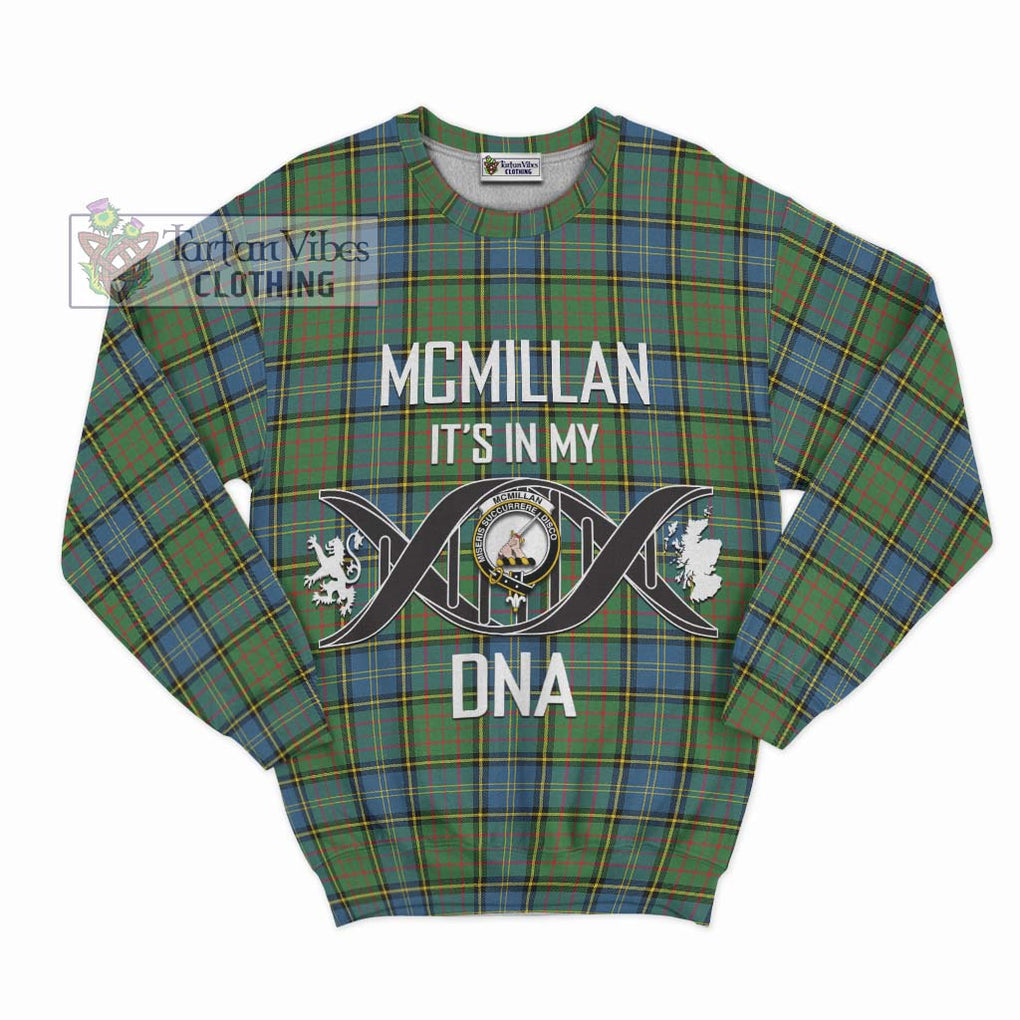 McMillan Hunting Ancient Tartan Sweatshirt with Family Crest DNA In Me Style - Tartanvibesclothing Shop