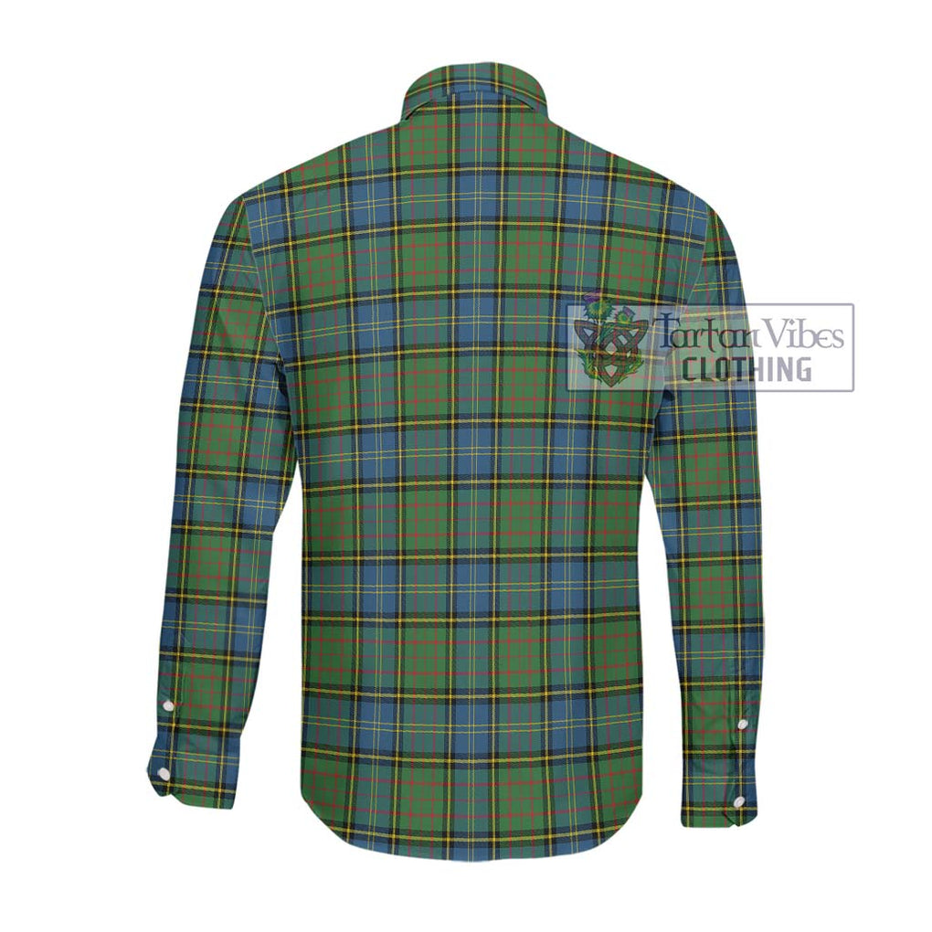 McMillan Hunting Ancient Tartan Long Sleeve Button Shirt with Family Crest DNA In Me Style - Tartanvibesclothing Shop