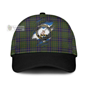 Tartan Vibes Clothing McMillan Hunting Modern Tartan Classic Cap with Family Crest In Me Style