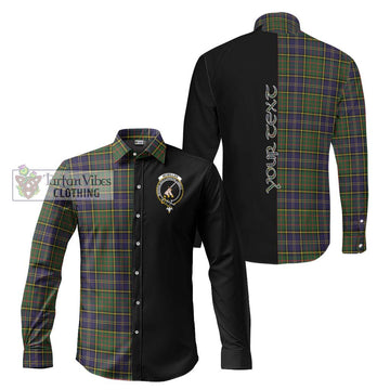 McMillan Hunting Modern Tartan Long Sleeve Button Shirt with Family Crest and Half Of Me Style Men's Shirt S - Tartanvibesclothing Shop