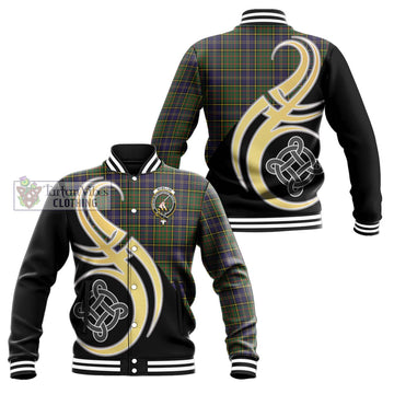 McMillan Hunting Modern Tartan Baseball Jacket with Family Crest and Celtic Symbol Style Unisex - Tartan Vibes Clothing