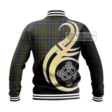 McMillan Hunting Modern Tartan Baseball Jacket with Family Crest and Celtic Symbol Style - Tartan Vibes Clothing