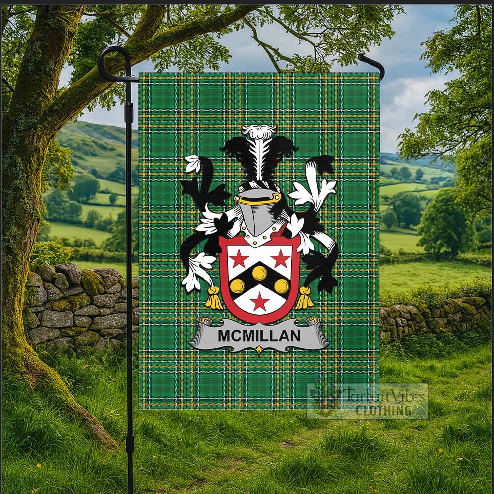 McMillan Irish Clan Tartan Flag with Coat of Arms