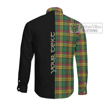 McMillan Old Ancient Tartan Long Sleeve Button Shirt with Family Crest and Half Of Me Style Men's Shirt - Tartanvibesclothing Shop