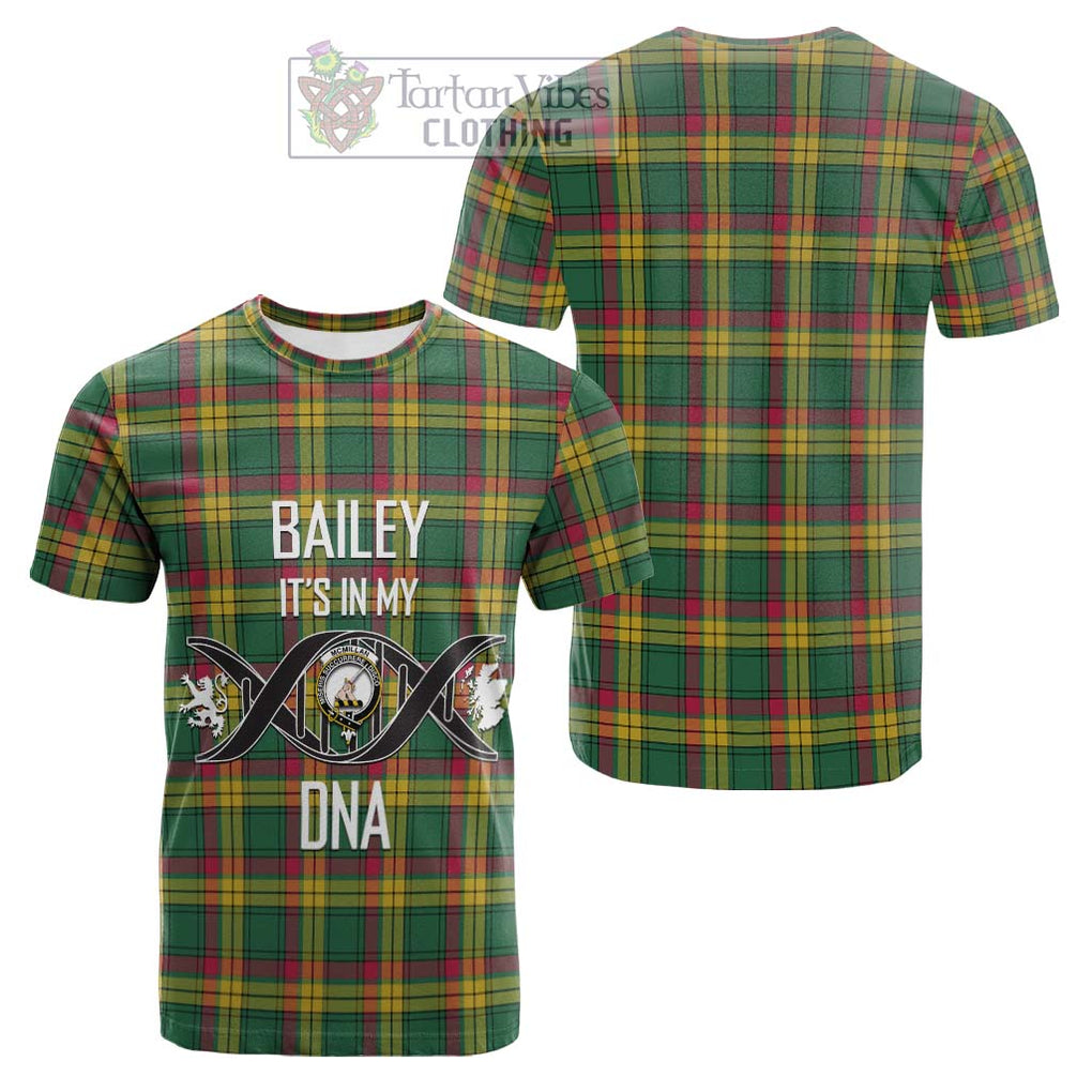 Tartan Vibes Clothing McMillan Old Ancient Tartan Cotton T-shirt with Family Crest DNA In Me Style