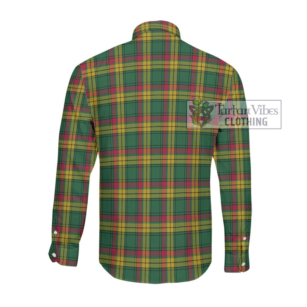 McMillan Old Ancient Tartan Long Sleeve Button Shirt with Family Crest DNA In Me Style - Tartanvibesclothing Shop