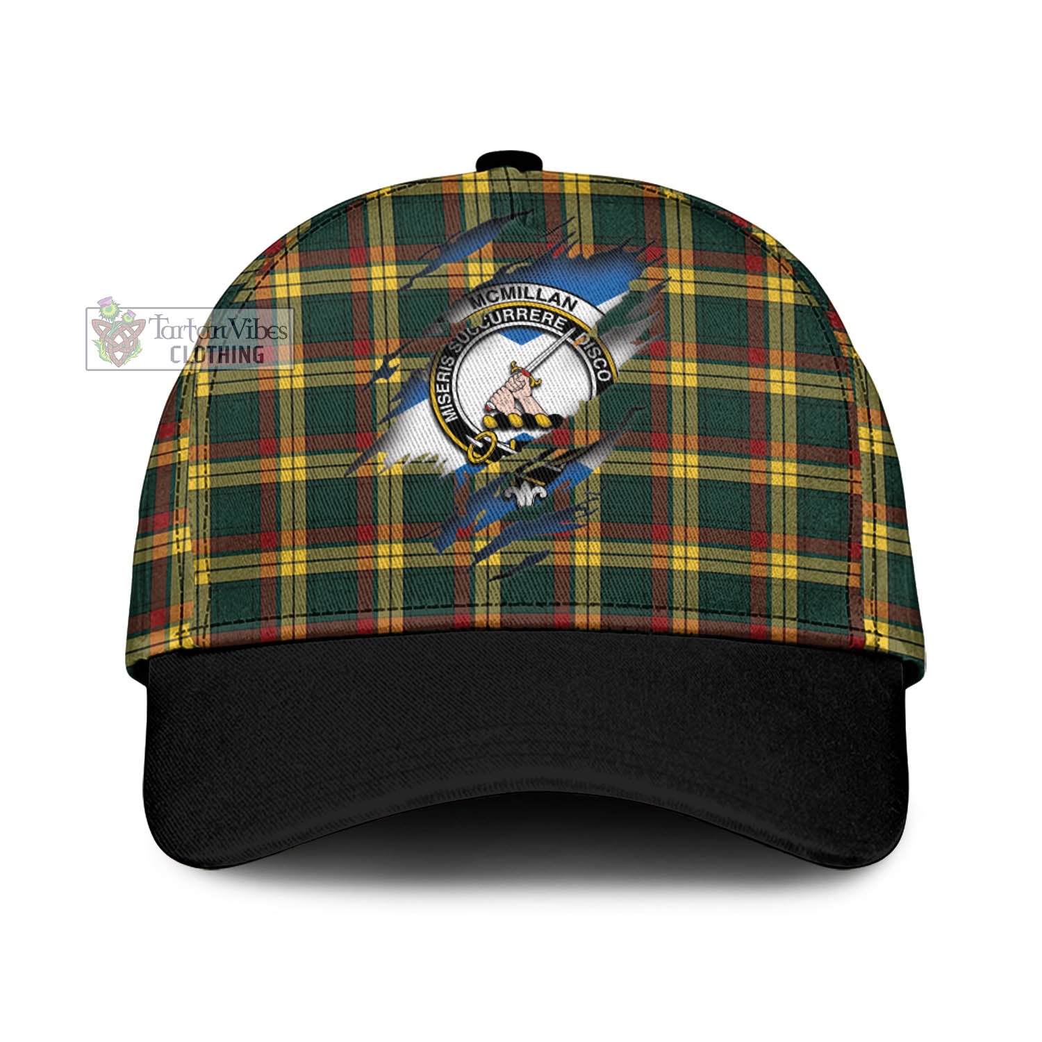 Tartan Vibes Clothing McMillan Old Modern Tartan Classic Cap with Family Crest In Me Style
