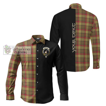 McMillan Old Weathered Tartan Long Sleeve Button Shirt with Family Crest and Half Of Me Style Men's Shirt S - Tartanvibesclothing Shop