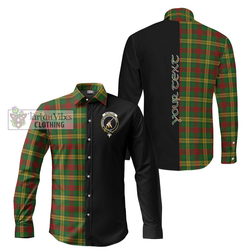 McMillan Society of Glasgow Tartan Long Sleeve Button Shirt with Family Crest and Half Of Me Style Men's Shirt S - Tartanvibesclothing Shop