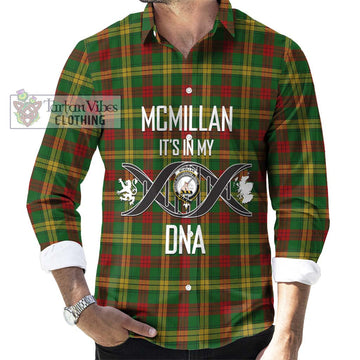 McMillan Society of Glasgow Tartan Long Sleeve Button Shirt with Family Crest DNA In Me Style Men's Shirt S - Tartanvibesclothing Shop