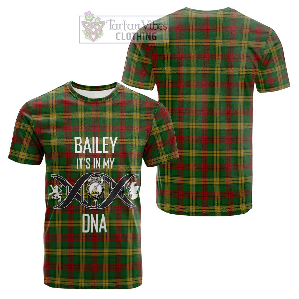 Tartan Vibes Clothing McMillan Society of Glasgow Tartan Cotton T-shirt with Family Crest DNA In Me Style