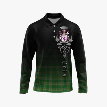 McMore Irish Clan Long Sleeve Polo Shirt with Coat of Arms Erin Go Bragh Celtic Inspired Unisex - Tartan Vibes Clothing
